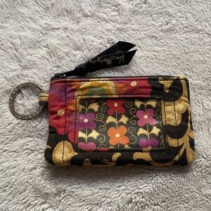 Vera Bradley Suzani Pattern Wristlet Keychain Zip Wallet ID
